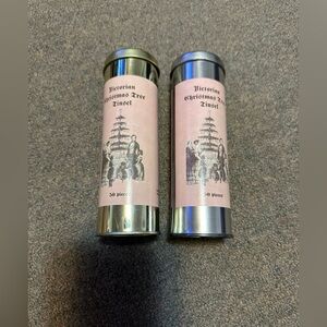 Vintage Victorian Christmas Tree 6” Tinsel- 50 Silver/ 48 Gold Metal